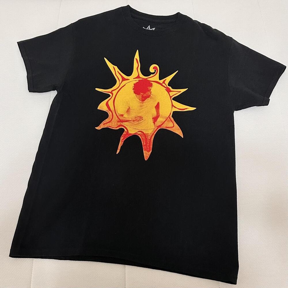Black Sun Figure Retro Graphic Oversized Tee
